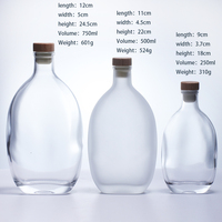Bouteille d'eau en verre de forme spéciale 250ml 500ml 750ml avec bouchon personnalisable, impression sablée, logo, conteneur vide pour jus et boissons