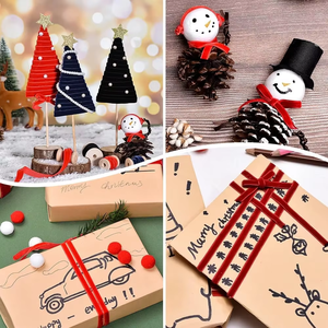 Cintas de <span class=keywords><strong>Terciopelo</strong></span> Ecológicas Personalizadas, Cintas de <span class=keywords><strong>Terciopelo</strong></span> Vintage de una Sola Cara, Adecuadas para Envolver Regalos, Lazos para Regalos de Navidad - Product Image 4