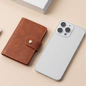 Yeni Şık Suni Deri Cüzdan Büyük Kapasiteli Zarif Çanta Snapper Basit Kart Çantası İş Promosyon İş Hediyesi - Product Image 4