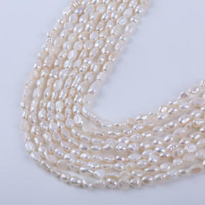 Perlas de Agua Dulce Naturales de Forma Barroca de 5-6 mm, Blancas, con Doble Cara Brillante, Orificio Recto, Semi-Acabadas, al por Mayor - Product Image 4