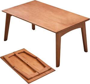 Modern Portable Bamboo <strong>Folding</strong> <strong>Coffee</strong> <strong>Table</strong> No Assembly Required Bedroom Furniture Low Tea <strong>Table</strong> Sitting Floor Walnut Large - Product Image 6