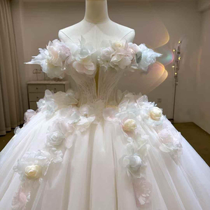 Vestido de Novia Romántico con Falda de Tul Floral, Apliques de Flores 3D, Encaje Elegante y Bordado de Cristal Lsjj37 Jancember - Product Image 1