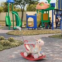 Vente en gros de jouets pour bébés en plastique bon marché 3 en 1 Cartoon Kids Ride on Toy Animals Rocking Horse
