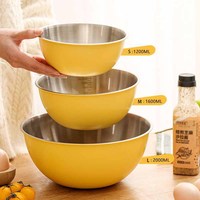 Bol mélangeur en acier inoxydable à bon prix, durable et utilisant divers matériaux, bol à salade multifonctionnel en acier inoxydable pour la restauration