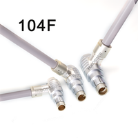 Compatible con Fischer Right Angle 90 °   Conector Push-Pull Impermeable IP68 WSO Elbow Plug DBPE Socket Serie 104F de 2-19 Pines