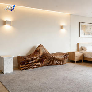 Ensemble de chaises d'attente décoratives en bois, autres meubles commerciaux, banc public, canapé, siège en bois - Product Image 6