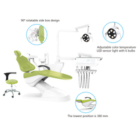 Fauteuil dentaire moderne RX-DU-X3(R5)-T à montage supérieur avec systèmes de commande principal/secondaire, chauffe-eau, frein à air et plateau pour clinique dentaire moderne