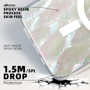 Funda Personalizada para Teléfono con Madreperla, Carcasa Magnética Transparente Mate de TPU y PC para iPhone 16 15 14 13 12 Pro Max - Product Image 4