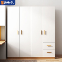 Armoire à portes battantes en bois au design simple et luxueux pour la chambre à coucher, le salon, la maison ou l'appartement, rangement pour vêtements