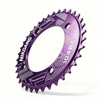 Plateau de pédalier de vélo 104BCD Narrow Wide 32T/34T/36T/38T en alliage d'aluminium usiné CNC, pièces de pignon de vélo rond pour cyclisme