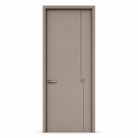 Porte intérieure mélaminée à grain de bois, surface résistante à l'humidité, design minimaliste, pour projets d'hôpitaux, cuisines et salles de bain 5