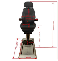 Siège de commandant marin avec base à glissière longue et réglages multiples pour bateau, navire, yacht, console de commande de train, siège conducteur