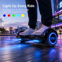Hoverboard intelligent pour adultes de 6,5 pouces avec poignée portable, moteur double 160W, vitesse de 12 km/h, trottinette électrique à deux roues pour enfants