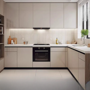 Ais Modern tasarımlar yüksek son ekonomik özel mobilya çin'den kullanılan küçük tam <span class=keywords><strong>L</strong></span> şekilli melamin mutfak dolapları - Product Image 1