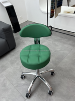 Nouveau salon de beauté personnalisable vert salon de coiffure avec dossier chaise technicien tabouret cheval Pommeled tabouret chaise en cuir