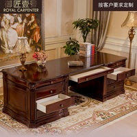 Bureau d'écriture en bois massif de luxe 2m Style européen américain Bureau d'ordinateur pour bureau à domicile Bureaux d'ordinateur