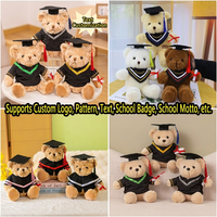 Ours en peluche personnalisé pour la remise des diplômes, jouet en peluche doux avec chapeau et diplôme, cadeau pour événement scolaire