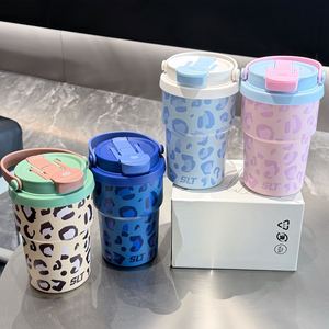 Leopard Print Stainless Steel Tumbler 316 Insulated <b>Double</b> <b>Wall</b> Travel <b>Mug</b> For Outdoor Office Car Use - Product Image 2