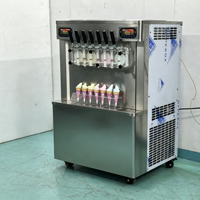 Máquina Comercial de Helado Suave de Acero Inoxidable con 7 Boquillas, Congelación Continua Vertical para Granizados y Leche Congelada