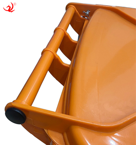 Poubelle de jardin rectangulaire XH de 240 litres avec roues, en plastique HDPE, pour déchets extérieurs - Product Image 6