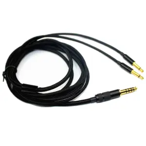 Good quality 4.4mm stereo twisted 2pins 3.5mm hifi headphone cable wire with OFC copper headset line plated Au plug