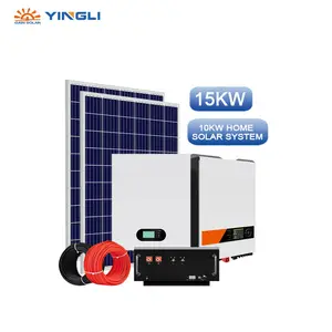 嘉盛15kw太阳能系统家用220v电池光伏板全套空调发电机多用太阳能系统