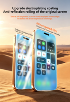 Kit d'installation facile sans poussière, protection d'écran en verre trempé anti-reflet AR pour iPhone 13 14 15 16 17 18 Pro Max
