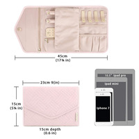 FF2428 cuir Portable bijoux organisateur étui montre collier Bracelet anneau stockage rouleau pliable voyage bijoux sac