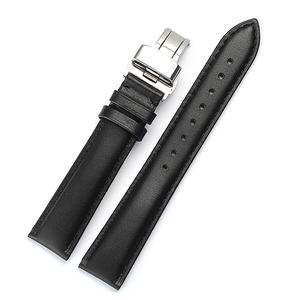 Noir Western En Cuir Véritable Bande de <span class=keywords><strong>Montre</strong></span> avec Fil Blanc - Product Image 2