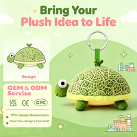 Porte-clés en peluche personnalisé OEM, créatif, mignon, écologique, hybride fruit-animal, tortue-melon, pour coffrets surprise