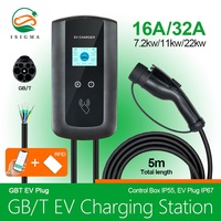 Station de recharge murale pour véhicules électriques ISIGMA Type 2 32A 22KW 3P Chademo Nouveau modèle Z1 AC 230/400V