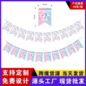 Gender Reveal <b>Banner</b> Boy Or Girl Triangular Flags Party Decoration Birthday DIY - Product Image 5
