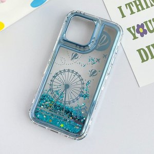 Glitter Quicksand Liquid Funda rígida de cuerpo completo para iPhone 15 Pro Max Front Pc Frame Phone CASE para iPhone 14 <span class=keywords><strong>78</strong></span> Plus 13 12 Xsr 11 - Product Image 5