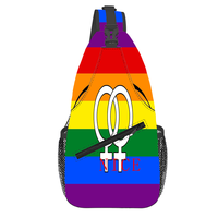 Sac bandoulière personnalisé en polyester, motif arc-en-ciel (Lesbien, Gay, Hétéro), imprimé drapeau, pour voyages et activités de plein air