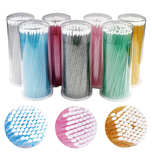 100 uds/botella extensión de pestañas hisopos de limpieza <span class=keywords><strong>Lash</strong></span> Lift pegamento removedor aplicadores Microblade pinceles de maquillaje herramienta - Product Image 5