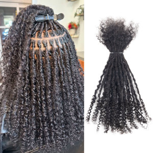 Extensiones de Cabello Humano 100% Natural, Estilo Dreadlock, Precio de Fábrica, Cabello Virgen Crudo, Goddess Locs con Puntas Rizadas - Product Image 1