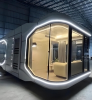 Maison capsule spatiale haut de gamme, maison modulaire de luxe préfabriquée en conteneur avec chambre, salon, salle de bain et cuisine
