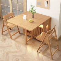 Moderner Multifunktionaler Massivholz-Esstisch für Kleine Wohnungen mit Teleskop-Klapp- und Ausziehmechanismus und Praktischer Aufbewahrung