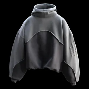 Custom Hoge Kwaliteit Double Layer 500 Gsm Fleece Hoodies Fabrikanten Zware Hoodie Puff Print Zwaargewicht Heren Cropped Hoodie