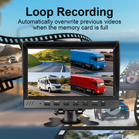 Système de caméra de recul sans fil Moniteur de recul de voiture 7 pouces avec 4 caméras Enregistreur DVR AHD pour camion