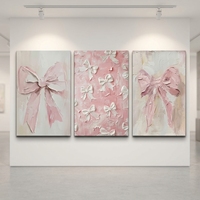 Art déco, design 3D en forme de nœud, peinture à l'huile sur toile peinte à la main, art mural avec cadre en plastique