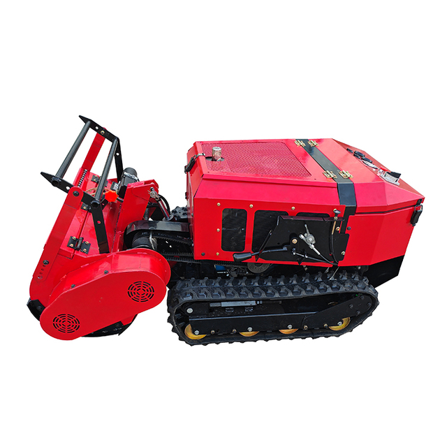 Best Industrial 4-Stroke Forestry Lawn Mower Mulcher Radio Remote Controlled Robot Flail Wood Mulcher for Slope Grass Cutting