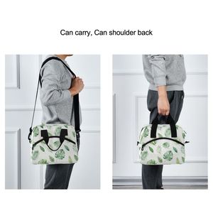 Botanical Leaf Lunch Bag for Women - 10L <b>Large</b> Insulated Cooler Tote with Adjustable Shoulder Strap, Tropical <b>Plant</b> Print Lunchb - Product Image 6