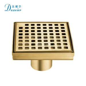 New Design Square Small High Quality Gold Antique Washroom Floor Drain Rose Gold Supplier