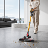 Aspirateur balai sans fil, autonomie de 45 minutes, bac à poussière de 0,6 L, léger, LED 180° °   Brosse pivotante domestique HEPA avec certification CE/CB