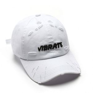 Casquette de baseball déchirée personnalisée de haute qualité, 6 panneaux, 100 % coton lavé, style vintage, réglable, avec logo brodé en 3D - Product Image 2