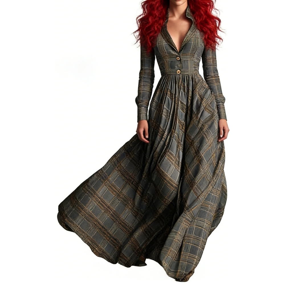 Wholesale Check Pattern Long Dress Mango Silk Fabric, Breathable |  Alibaba.com