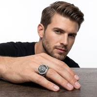 Bague Chevalière en Acier Inoxydable Multi-Styles avec Motif Crâne pour Hommes, Style Punk Gothique