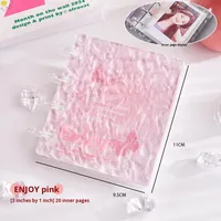 Haute qualité A3 3 pouces Mini acrylique idole nouveau Ins eau ondulation carte Album une grille spirale couverture en cuir carnet d'adresses à feuilles mobiles