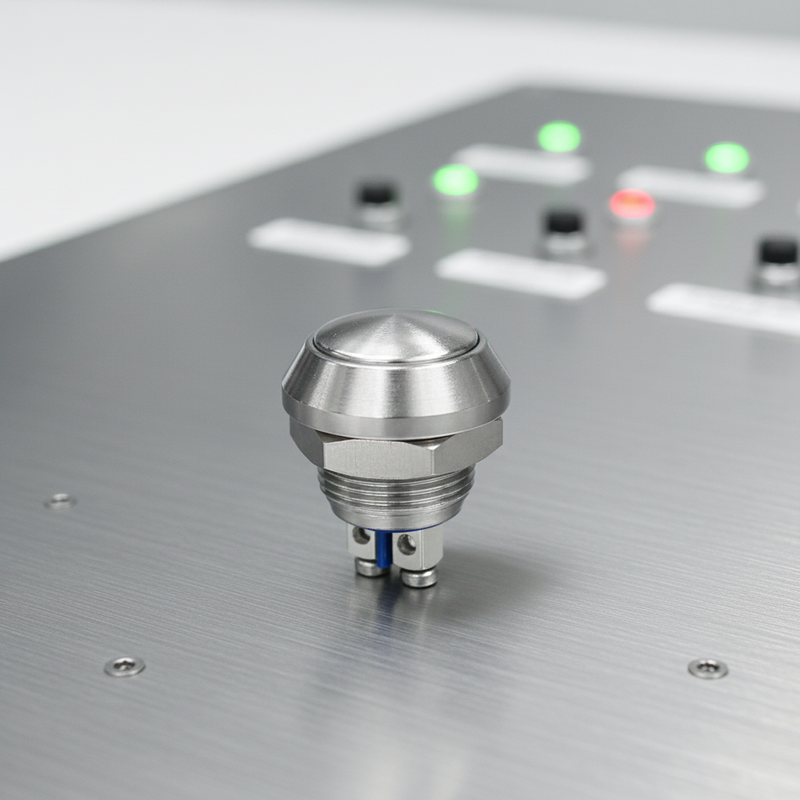 2A 36V Silver Push Button Switch